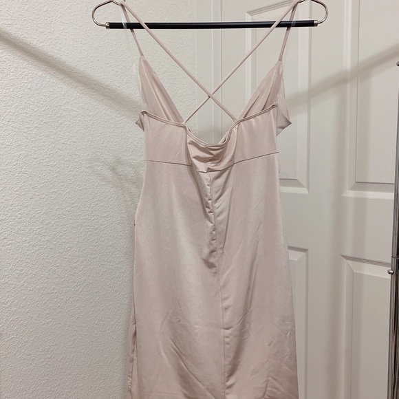 Wrap Front Satin Mini Dress - Picture 5 of 6